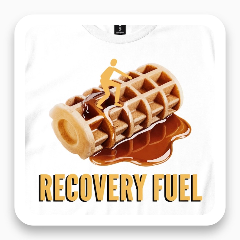 Recovery Fuel Shirt, Funny Fitness Tee, Waffle Humor Gift, Gym Lover T-Shirt