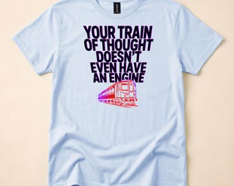 Futuristic Train Shirt, Cyberpunk Neon T-Shirt, Minimalist Urban Tee, Unique Gift for Train Lovers