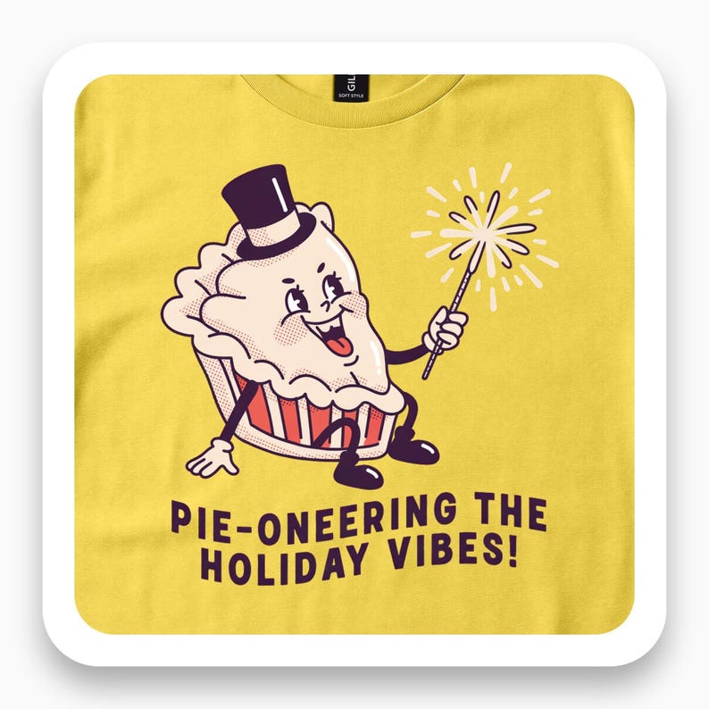 Pie-oneering Holiday Vibes Shirt, Funny Apple Pie Tee, Retro Christmas Gift, Festive Humor T-Shirt