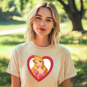 Aurora Heart Shirt, Princess Aurora Shirt, Birthday Gift for Disney Fan, Disney Shirt, Disneyland Shirt, Disney Family Shirt