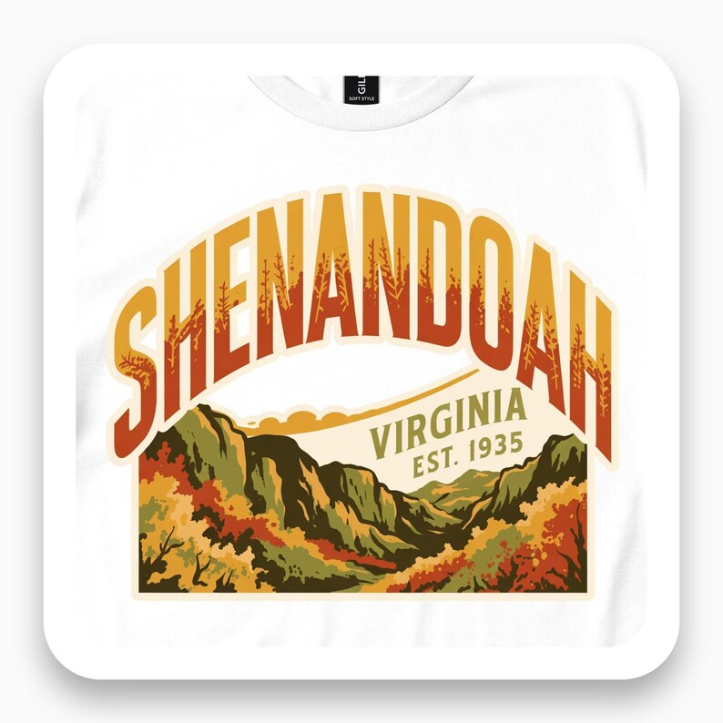 Shenandoah Virginia Shirt, Autumn Mountain Tee, Est. 1935 Vintage Gift, Fall Foliage T-Shirt