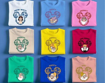 Snow White and Seven Dwarfs Shirts Mouse Ears Shirts Disneyland Shirts Disneyworld Shirts Disney Princess Shirts Epcot Family Matching Shirt
