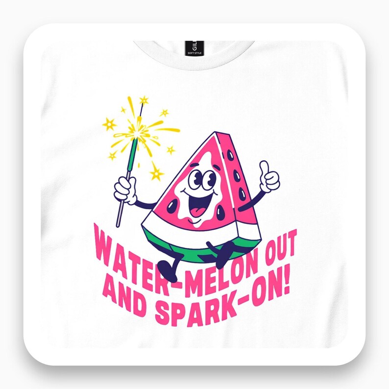 Watermelon Spark-On Shirt, Funny Summer Tee, Neon Party Gift, Energetic Vibe T-Shirt