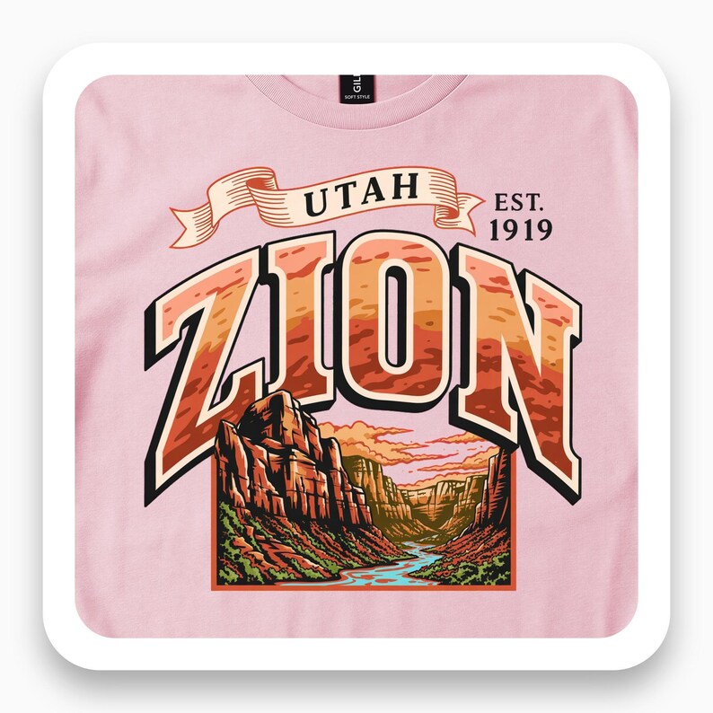 Zion Canyon Shirt, Utah Est. 1919 Tee, National Park Gift, Vintage Desert Landscape T-Shirt