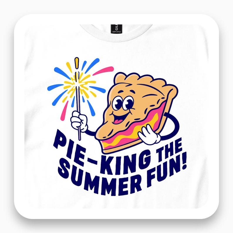 Pie-king Summer Fun Shirt, Funny Sparkler Tee, Summer Humor Gift, Neon Animated T-Shirt