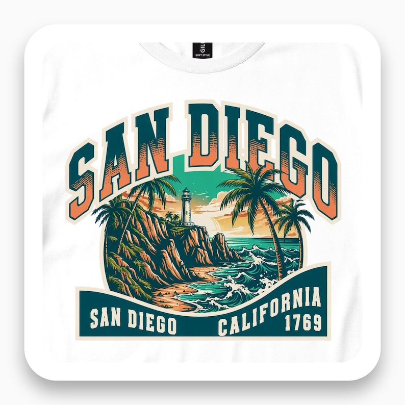 San Diego California Shirt, Coastal Sunset Tee, Travel Gift, California Beach T-Shirt