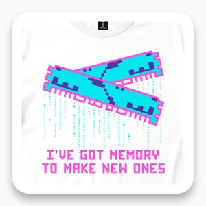 8-Bit RAM Sticks Shirt, Neon Cyberpunk Pixel Art Tee, Tech Geek Gift, Funny Computer Lover T-Shirt, Digital Rain Vibe