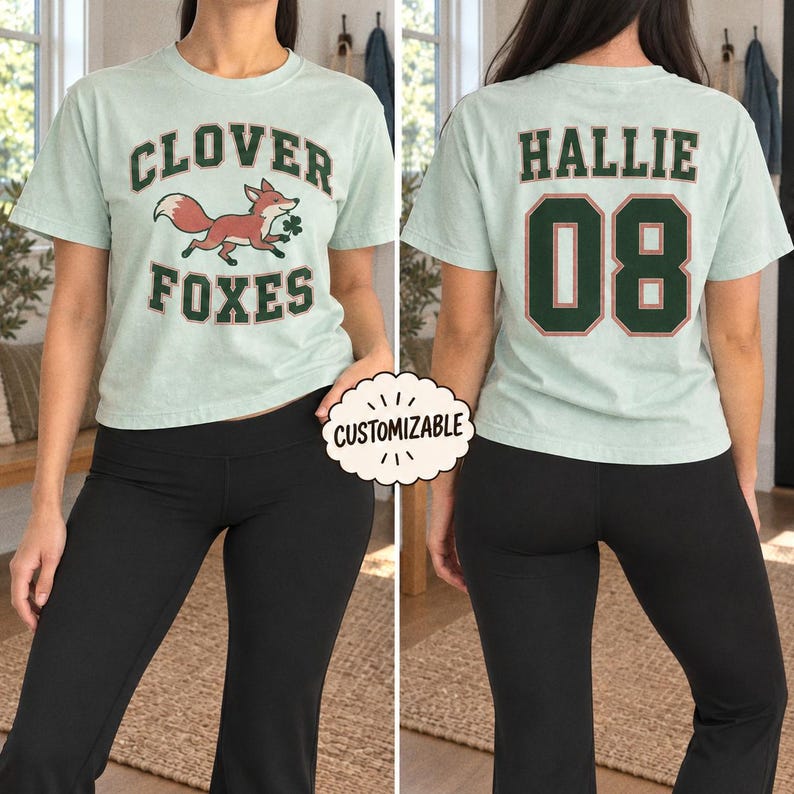 Personalized Varsity Boxy Shirt, Comfort Colors 3023CL Team Mascot Front, Name and Number Back Tee