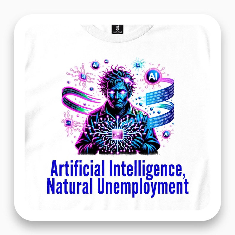 AI Engineer Shirt, Funny Tech Tee, Artificial Intelligence Humor Gift, Neon Futuristic T-Shirt
