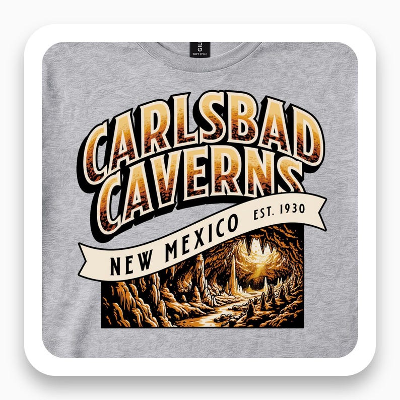 Carlsbad Caverns Shirt, New Mexico Vintage Tee, 1930 Travel Gift, Southwest Adventure T-Shirt