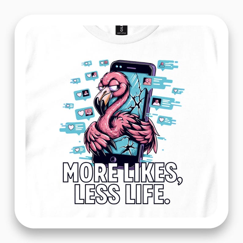 More Likes Less Life Shirt, Sarcastic Social Media Tee, Funny Phone Humor Gift, Retro Glitch T-Shirt