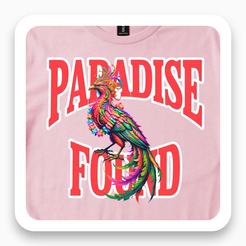 Paradise Found Bird Shirt, Tropical Tee, Groovy Retro Gift, Vibrant Island T-Shirt