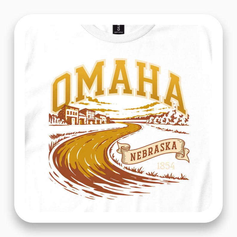 Omaha Nebraska 1854 Shirt, Missouri River Vintage Tee, Historic City Gift, Retro Travel T-Shirt