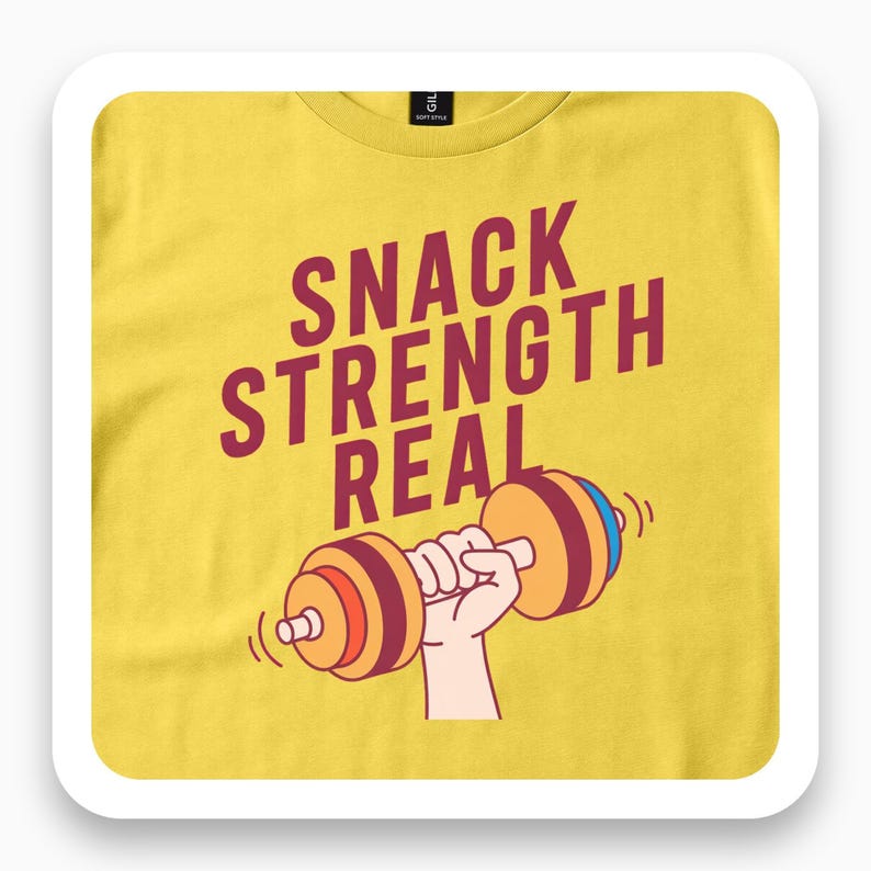 Snack Strength Real Shirt, Funny Fitness Tee, Gym Humor Gift, Retro Athletic T-Shirt