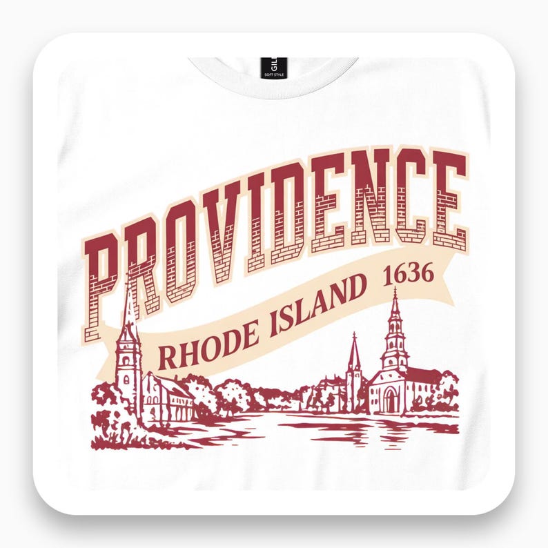 Providence Rhode Island Shirt, Historic 1636 Tee, New England Travel Gift, Colonial Architecture T-Shirt
