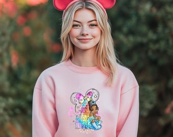 Tiana Watercolor Sweatshirt and Hoodies, Princess Tiana Shirts Disneyland Sweatshirts Epcot Hoodies, Disneyworld Matching Family Shirts