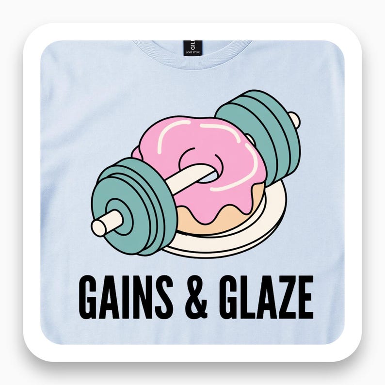 Gains And Glaze Shirt, Funny Gym Tee, Fitness Humor Gift, Donut Lover T-Shirt