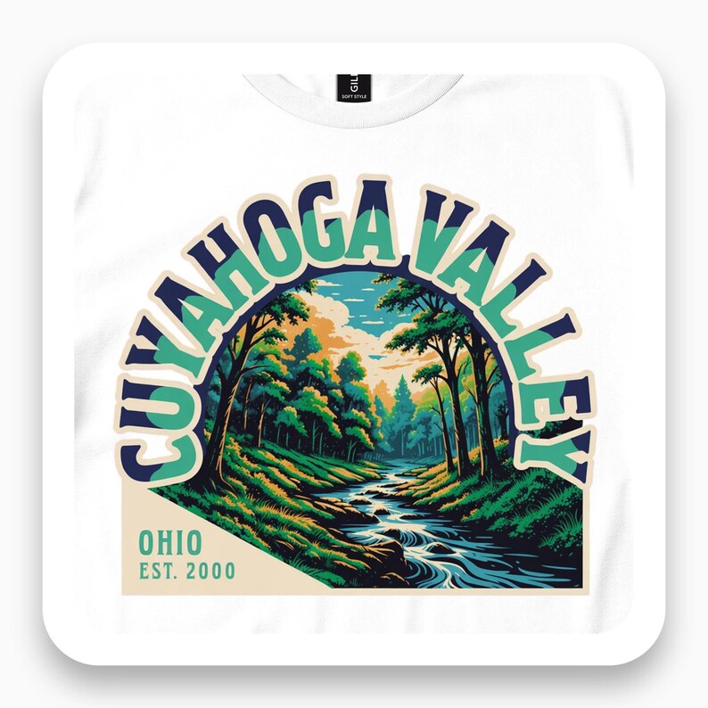 Cuyahoga Valley Ohio Shirt, Vintage River Landscape Tee, Ohio Travel Gift, Nature Lover T-Shirt