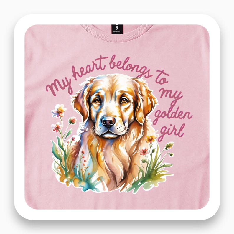 Golden Retriever Shirt, Dog Mom Tee, Pet Lover Gift, Watercolor Dog T-Shirt