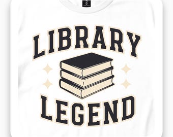 Library Legend Shirt, Retro Collegiate Tee, Book Lover Gift, Funny Reader T-Shirt, Teacher Appreciation