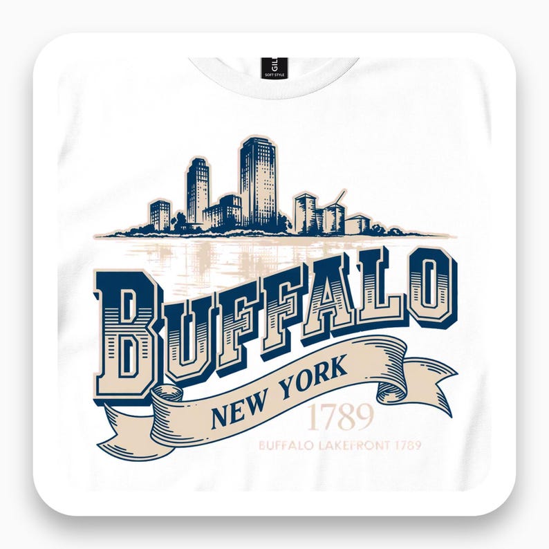 Buffalo New York Shirt, Vintage Lakefront Tee, Art Deco City Gift, 1789 Historic T-Shirt