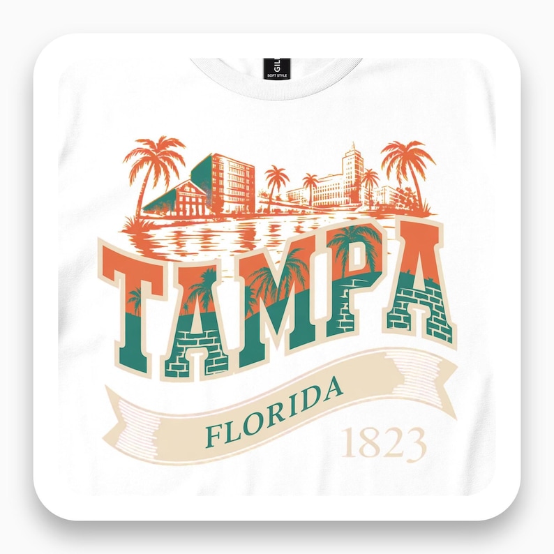 Tampa Florida Shirt, Vintage 1823 Riverfront Tee, Florida History Gift, Retro City T-Shirt