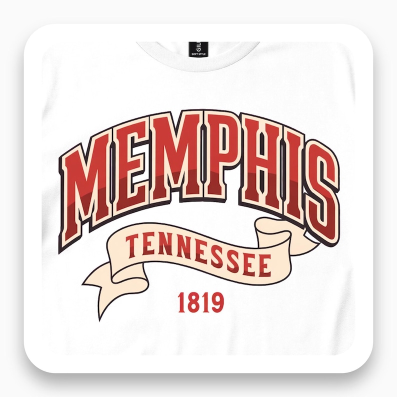 Memphis Tennessee 1819 Shirt, Retro Soul City Tee, Vintage Travel Gift, Collegiate Style T-Shirt