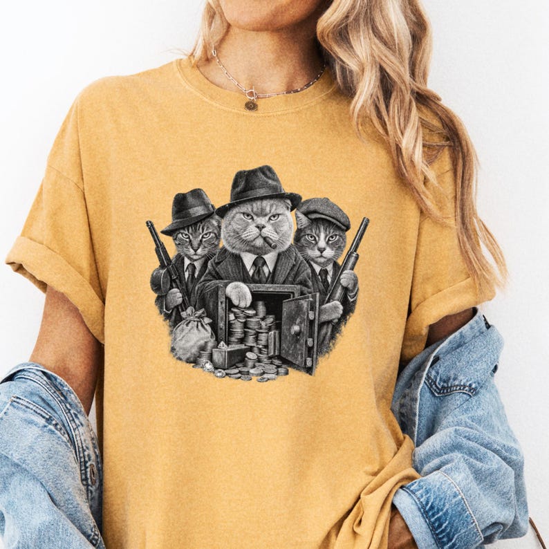 Comfort Colors® Gangster Cats Shirt, photo 1