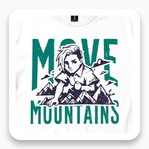 Move Mountains Shirt, Confident Non-Binary Tee, Geometric Modern T-Shirt, Inspirational Gift, Bold Statement Shirt