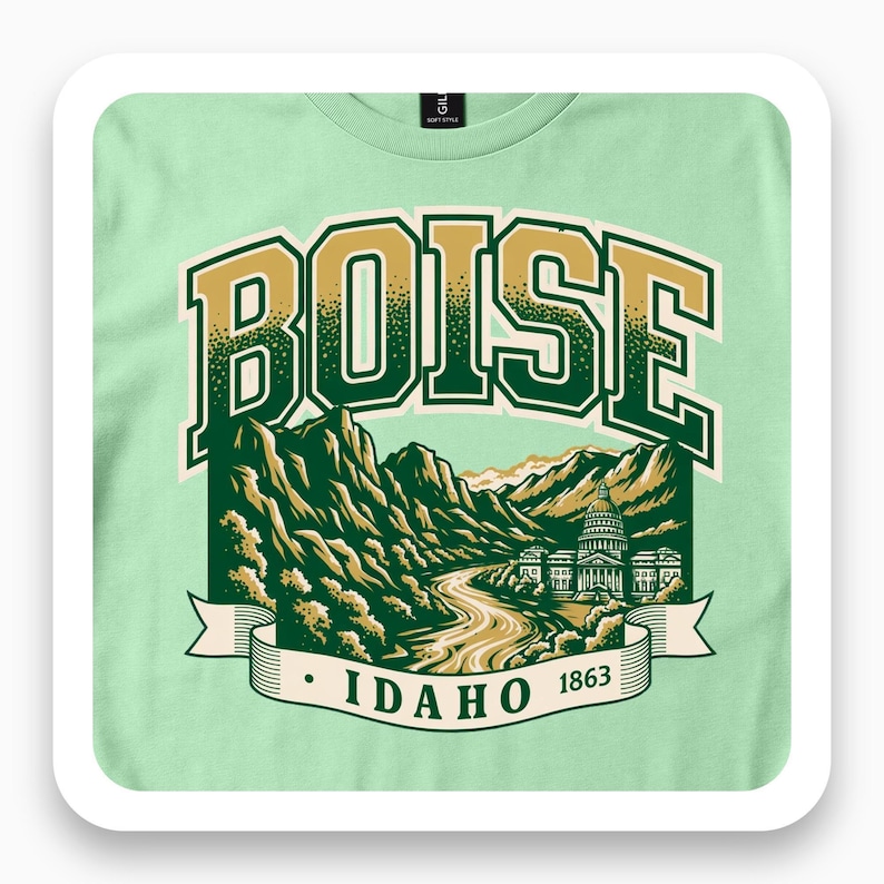 Boise Idaho Shirt, Foothills Mountain Tee, 1863 Historical Gift, State Pride T-Shirt