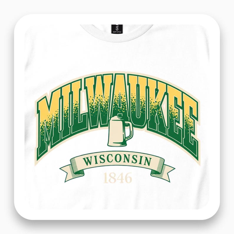 Milwaukee 1846 Shirt, Vintage Wisconsin Beer Tee, Brewery Heritage Gift, Collegiate Lettering T-Shirt