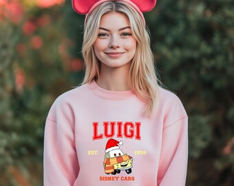 Luigi Sweatshirts Cars Movie Holidays Hoodies and Sweatshirts, Holidays Gift for Family, Disneyland Trip Matching Shirts