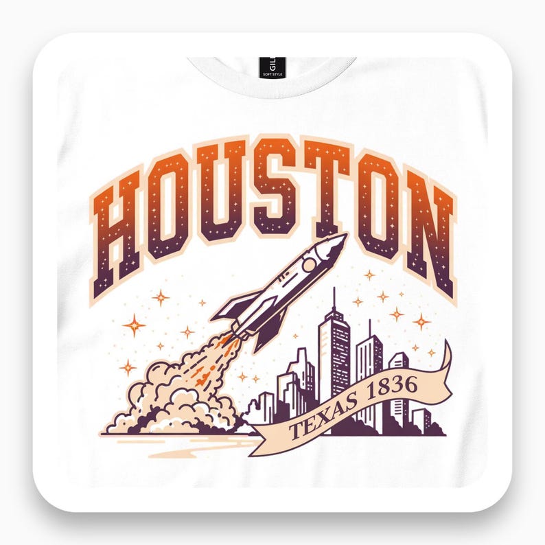 Houston Rocket Shirt, Texas Space Tee, Cosmic City Gift, Houston Skyline T-Shirt