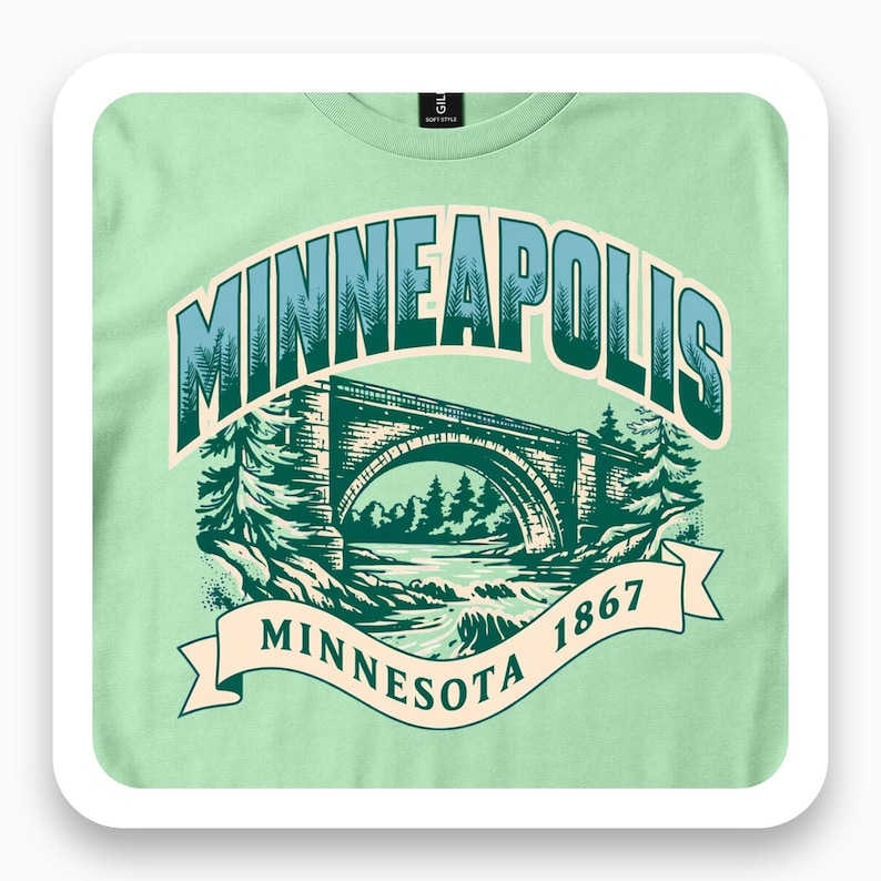 Minneapolis Arch Bridge Shirt, Minnesota State Tee, Historic Architecture Gift, Nature Lover T-Shirt