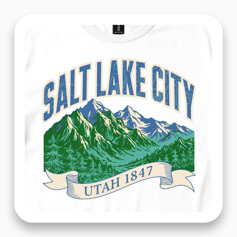 Salt Lake City Shirt, Utah Mountain Tee, Vintage Collegiate Gift, Alpine Landscape T-Shirt