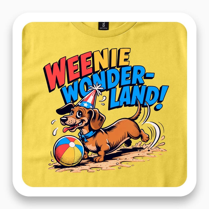 Wiener Dog Beach Party Shirt, Funny Dachshund Tee, Summer Holiday Gift, Novelty Humor T-Shirt