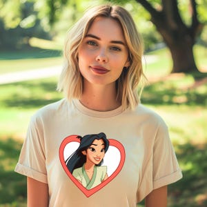 Mulan Heart Shirt, Princess Mulan Shirt, Birthday Gift for Disney Fan, Disney Shirt, Disneyland Shirt, Disney Family Shirt
