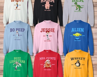 Toy Story Varsity Sweatshirts and Hoodies, Woody Jessie Bo Peep Buzz Rex, Disneyland Sweatshirts Disney Holidays Gift, Disney World Hoodies