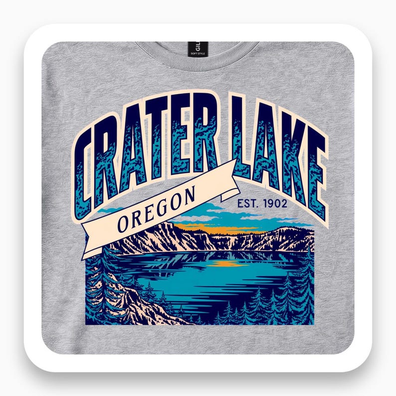 Crater Lake Oregon Shirt, Vintage 1902 Tee, Nature Lover Gift, Scenic Lake T-Shirt