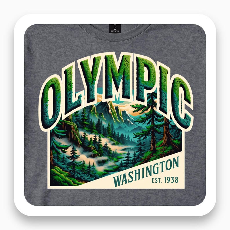 Olympic National Park Shirt, Washington Forest Tee, 1938 Vintage Gift, Nature Lover T-Shirt