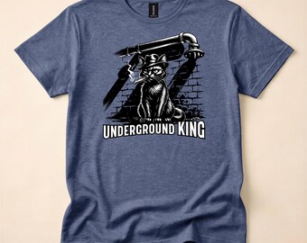 Camiseta Underground King Cat, Camiseta Smoking Cool Cat, Regalo Noir Fedora, Camiseta Divertida con Humor Inexpresivo