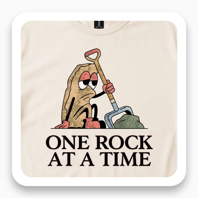 One Rock At A Time Shirt, Motivational Persistence Tee, Minimalist Gift, Vintage Inspirational T-Shirt