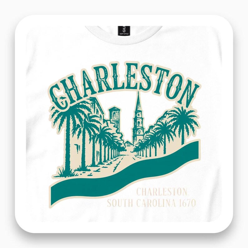 Charleston South Carolina Shirt, Historic City Tee, Palmetto Tree Gift, Coastal Travel T-Shirt