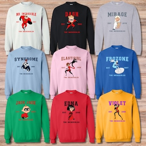 The Incredibles Varsity Sweatshirts and Hoodies, Dash Violet Jack Jack, Disneyland Sweatshirts Disney Holidays Gift, Disney World Hoodies