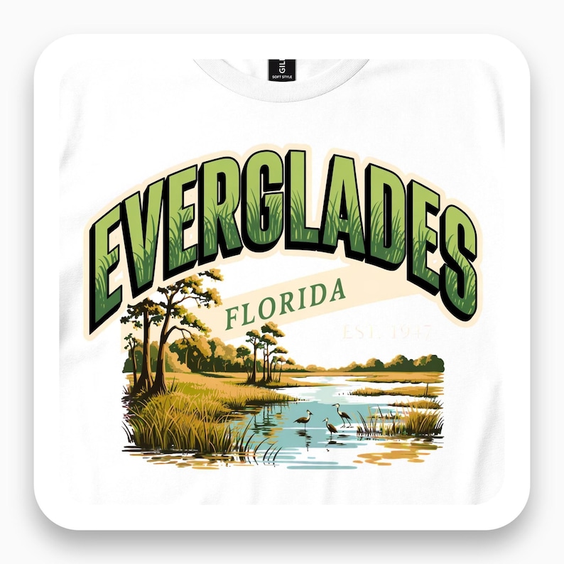 Everglades Florida Shirt, Vintage Wetland Tee, Nature Lover Gift, 1947 Landscape T-Shirt