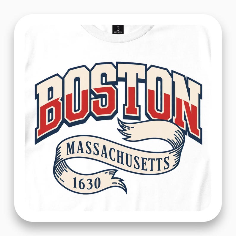 Boston Massachusetts Shirt, Vintage Collegiate Tee, New England Gift, Varsity Style T-Shirt