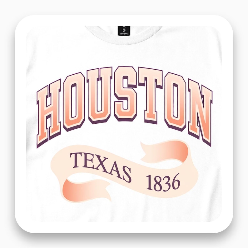 Houston Texas Shirt, Retro Pastel Tee, Texas State Gift, Vintage Collegiate T-Shirt