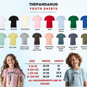 a child's t - shirt sizes chart with a child's t -