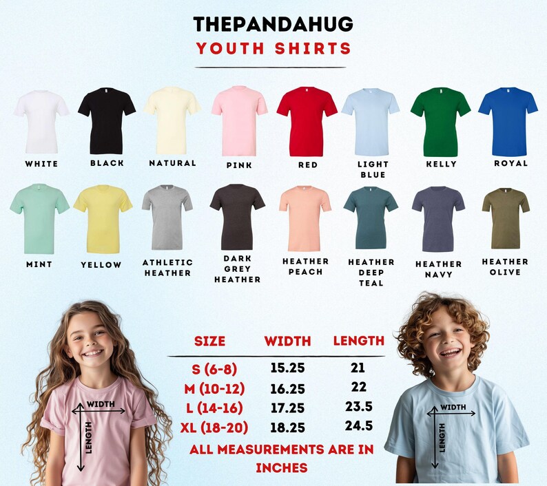 a child's t - shirt sizes chart with a child's t -