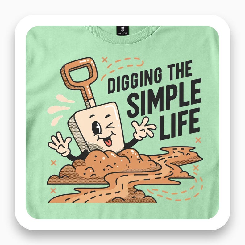 Digging the Simple Life Shirt, Buried Treasure Tee, Gardener Gift, Vintage Retro T-Shirt